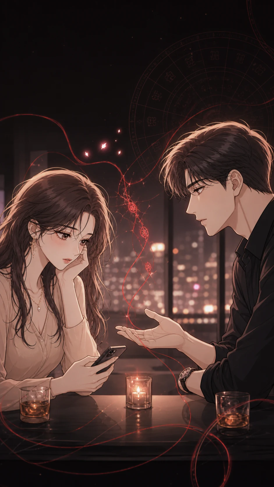 늦은 밤 서로를 마주하고 반복되는 갈등의 실마리를 찾는 커플